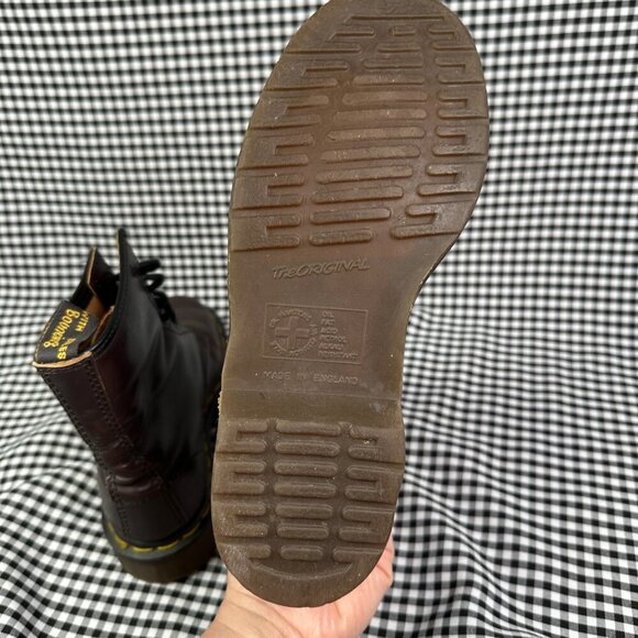 Dr Martens Purple Maroon Red Made in England Combat Boot UK Size 4 / US Wmns 6 - Picture 4 of 7